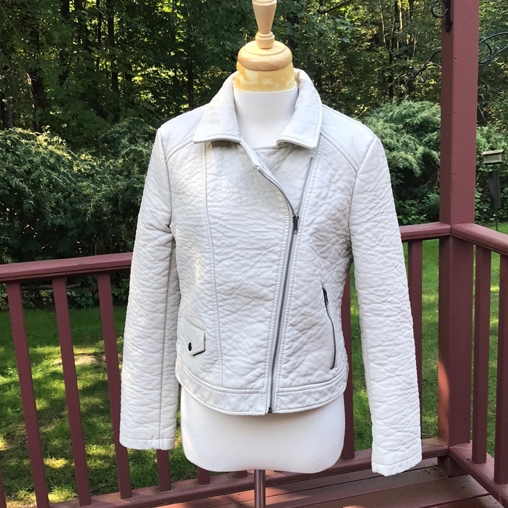 NWT! Jack by BB Dakota large bone pleather jacket.